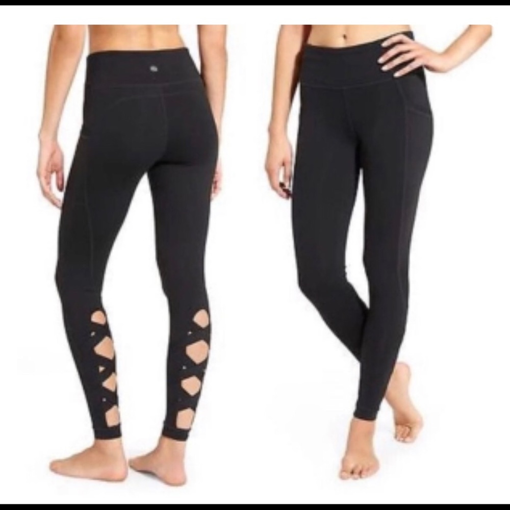 ATHLETA BACK DETAIL CROSSOVER LEGGINGS